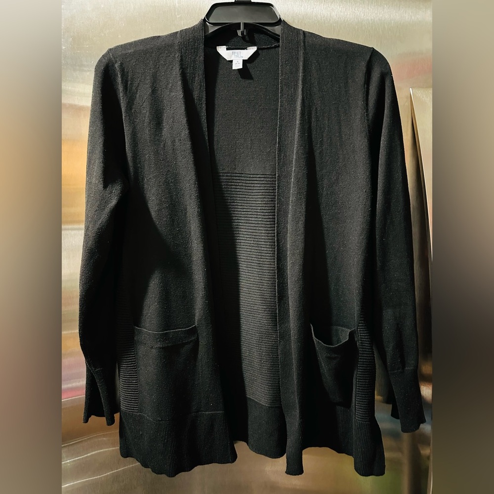 Time and Tru Black Cardigan Sweater